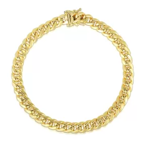 10.5mm 14k Yellow Gold Semi Solid Miami Cuban Bracelet