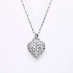 1.20 TCW Round Moissanite Diamond Heart Pendant Necklace