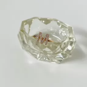 14k Diamond Alphabet Ring