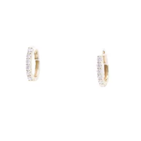 14K YELLOW GOLD DIAMOND HUGGIE HOOP EARRINGS 0.52CTW