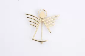 18k Yellow Gold 0.08tcw Diamond Guardian Angel Brooch (10.43g.)