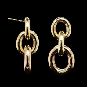 18K Yellow Gold Estate Link Earrings