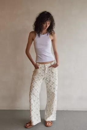 Beaded Wide Leg Jeans