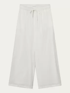 Cotton crepe elastic waist pants - Snow White