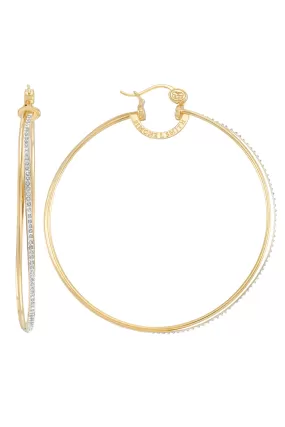 Double Up Hoops with Diamond Embellishments - Extra Large