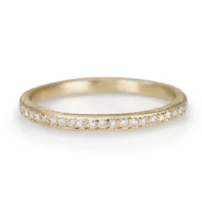 Gold and Pave Diamond Halfway Eternity Band