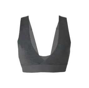 Grey organic bamboo cross over bra