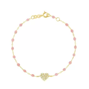 In Love Diamond Bracelet, Blush, Yellow Gold, 6.7"