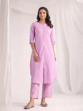 Lavender Cotton Jacquard Regular Co-ord Set