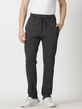 MEN'S BLACK SOLID REGULAR FIT TRACK