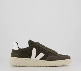 Mens Veja V12 Bmesh Olive White Trainers