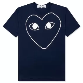 Outline Heart T-Shirt - Navy