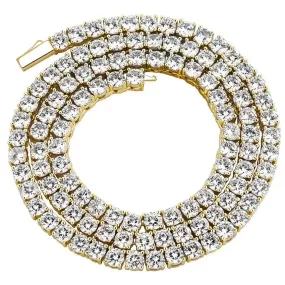 Round Cut Tennis Chain in Yellow Gold