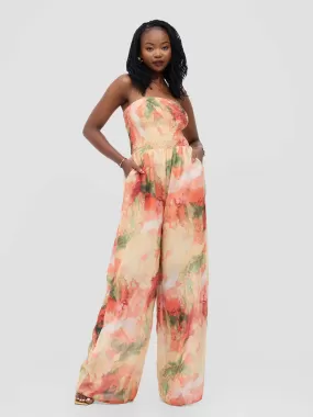 Wide Leg Jumpsuit - Multicolored