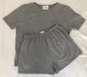 Women's grey shorts & t-shirt set